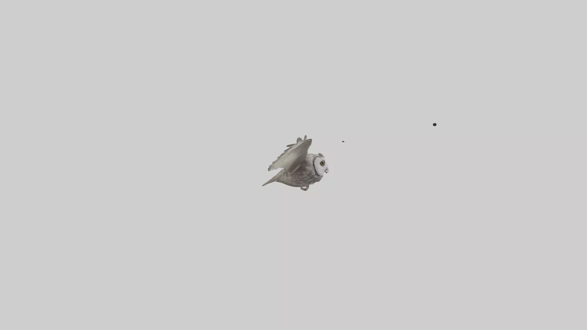 LongEared Owl flying model Low-poly 3D model_0