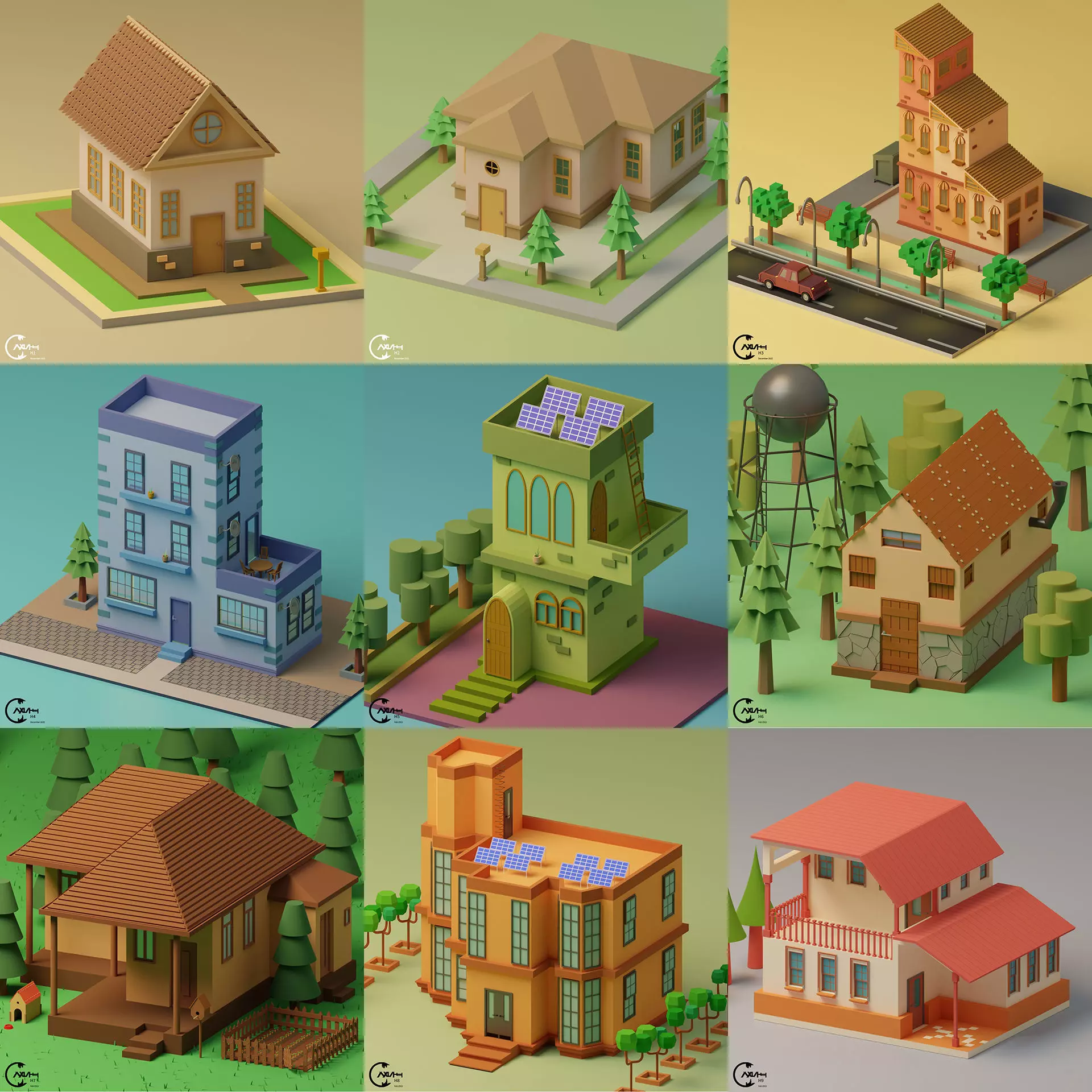 Lowpoly Houses Collection 1 _0