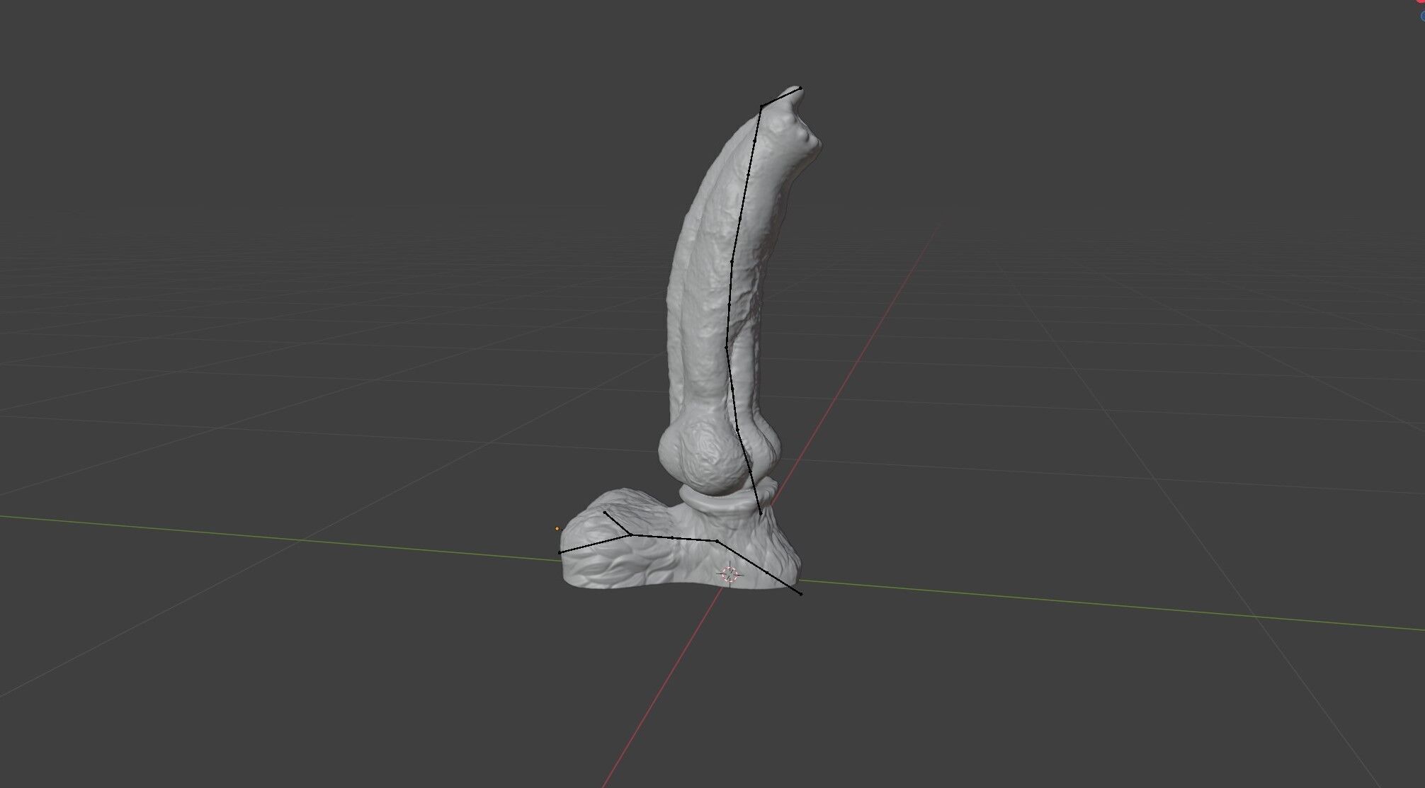 Huge Dog Penis Rigged Low-poly 3D model_2