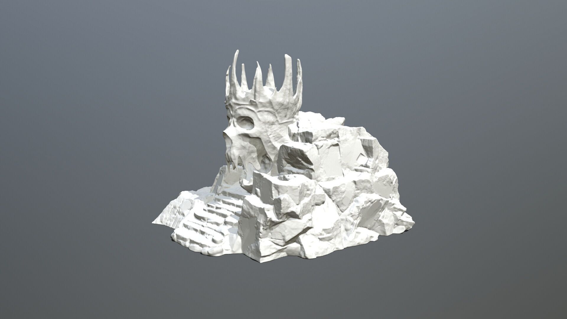 Skull Cave 3D print model_1