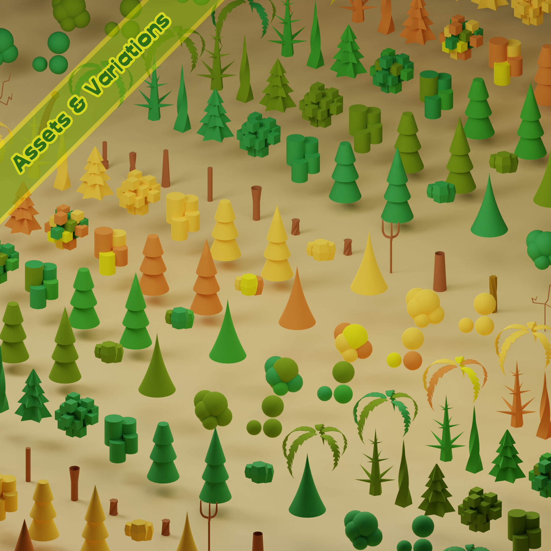 Low Poly Trees Collection - 25 trees  pack 1 Low-poly 3D model_2