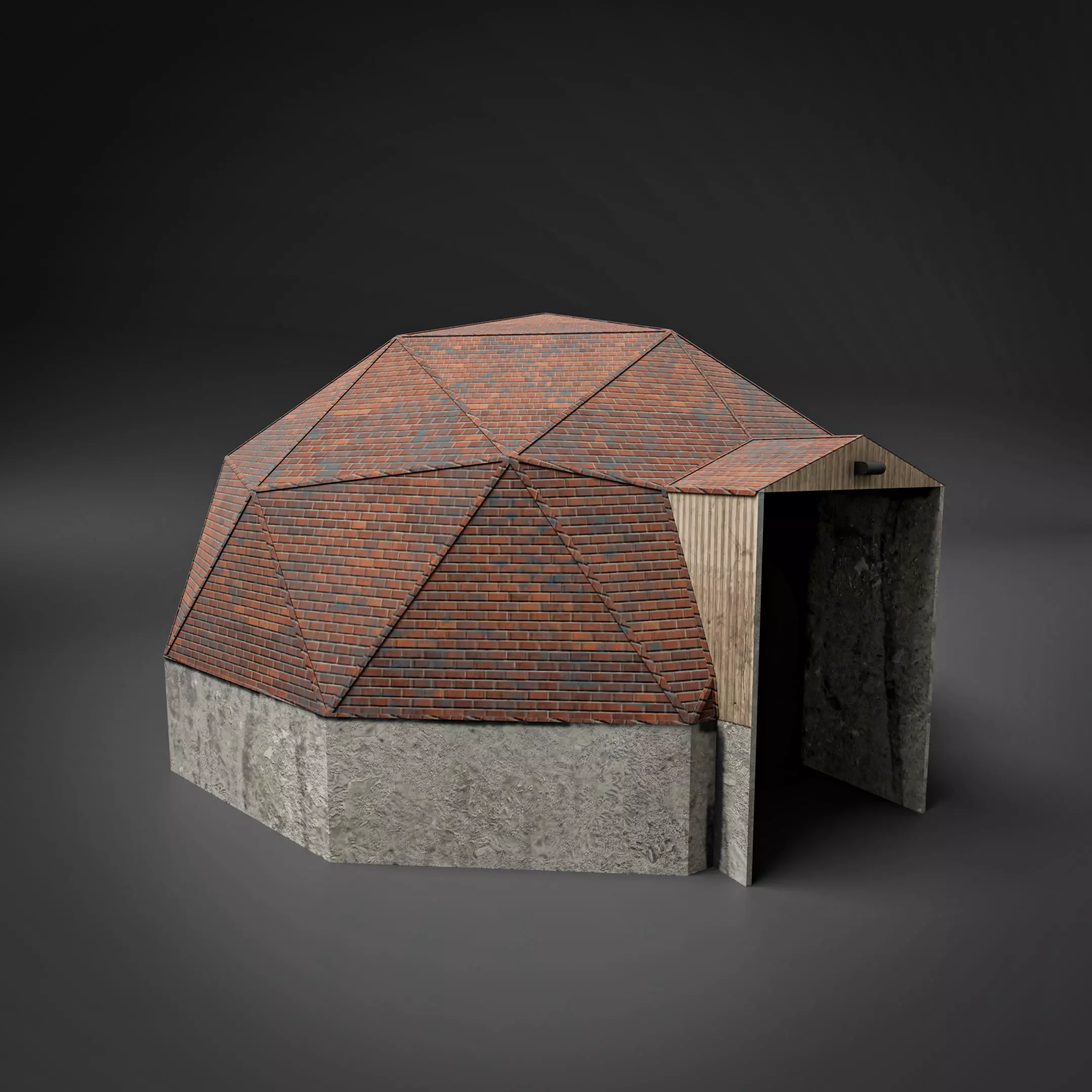 Geometric building Low-poly 3D model