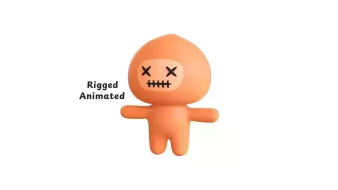 Low-Poly Character007 Doll Mascot Animated