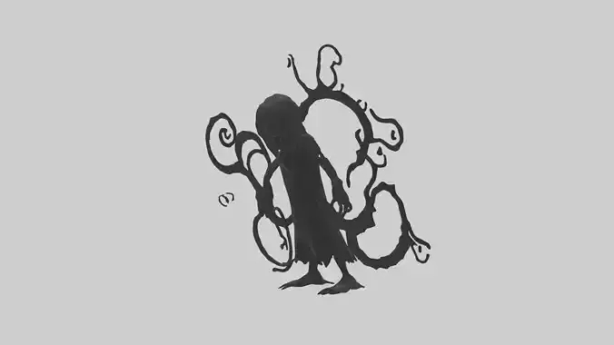 Lurking shadow model Low-poly 3D model