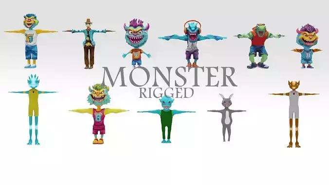 Character Monster  pack Rigged