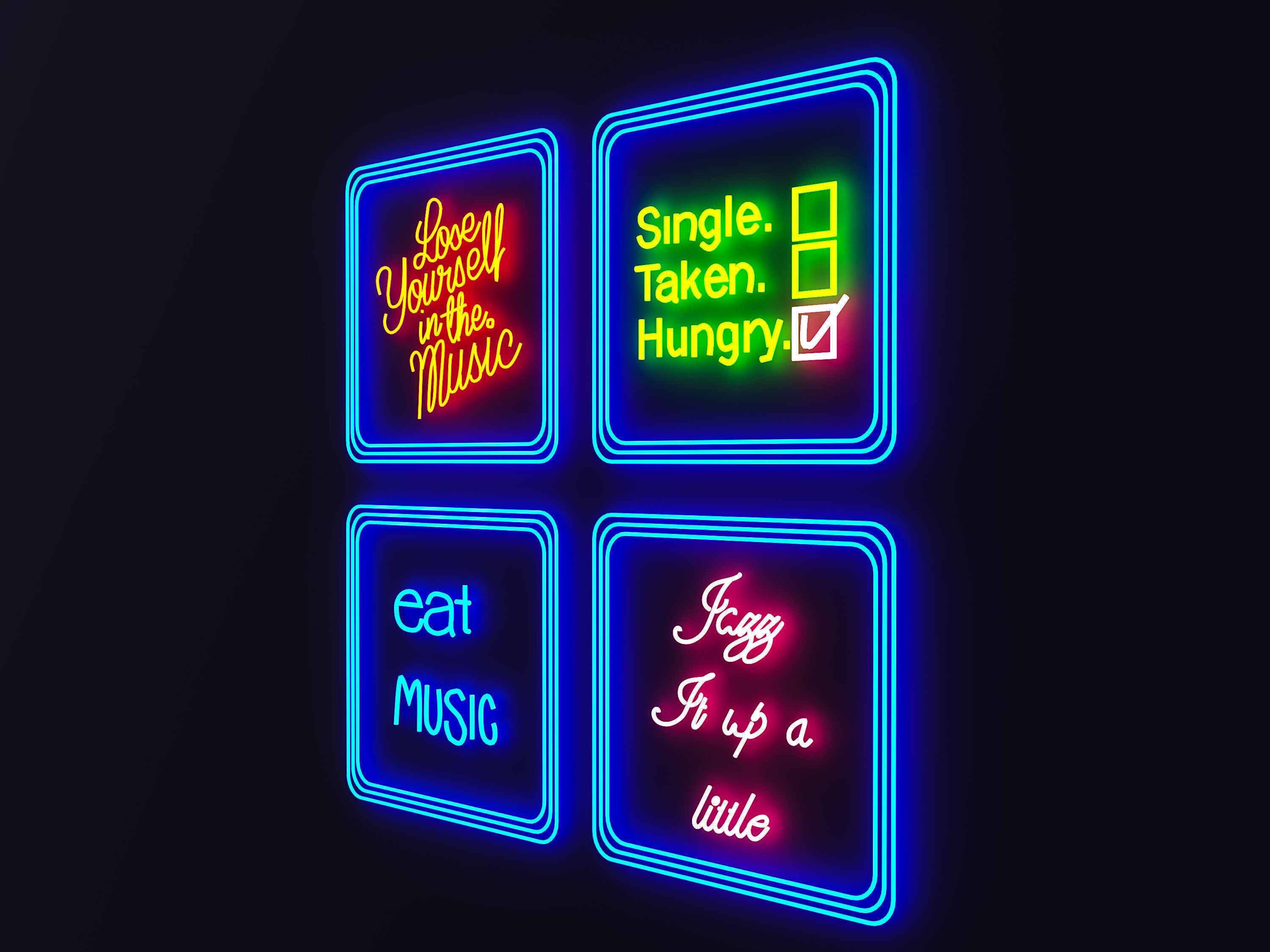 Neon Sign 01 3D model_1