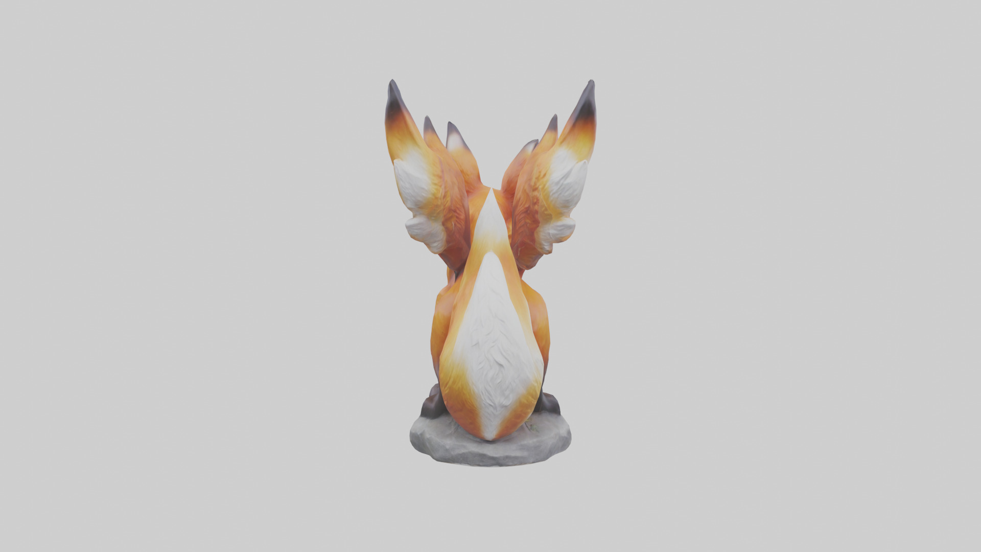 Magic Fox statue model Low-poly 3D model_2