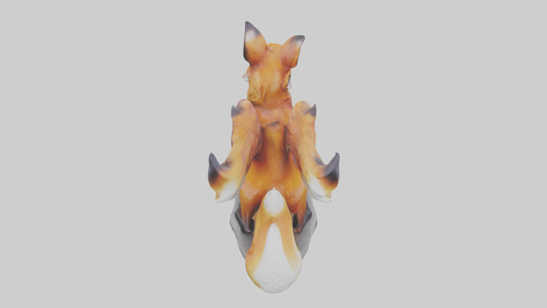 Magic Fox statue model Low-poly 3D model_15