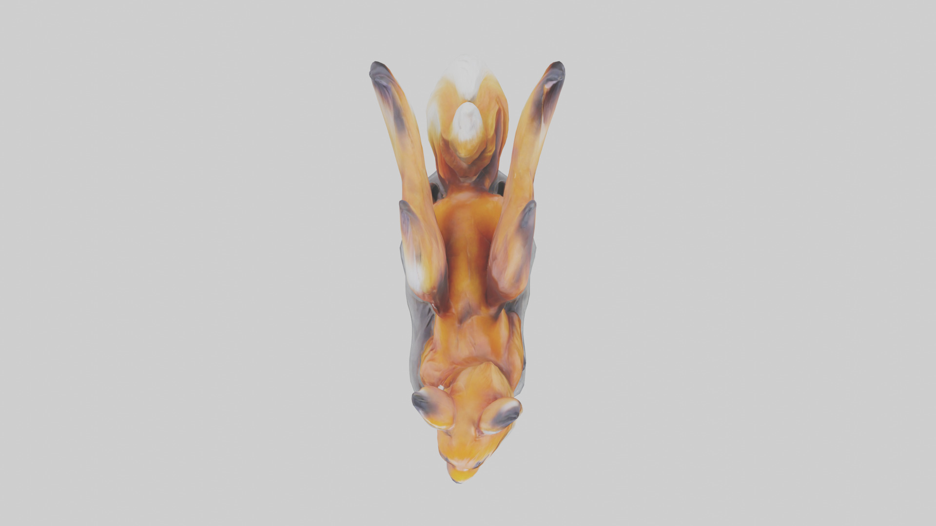 Magic Fox statue model Low-poly 3D model_14
