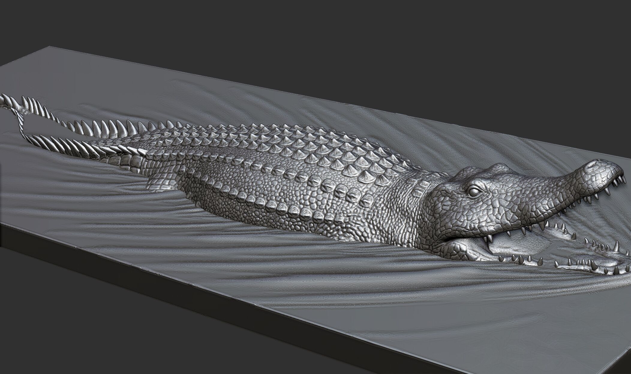 crocodile for 3d printing  3D print model_3