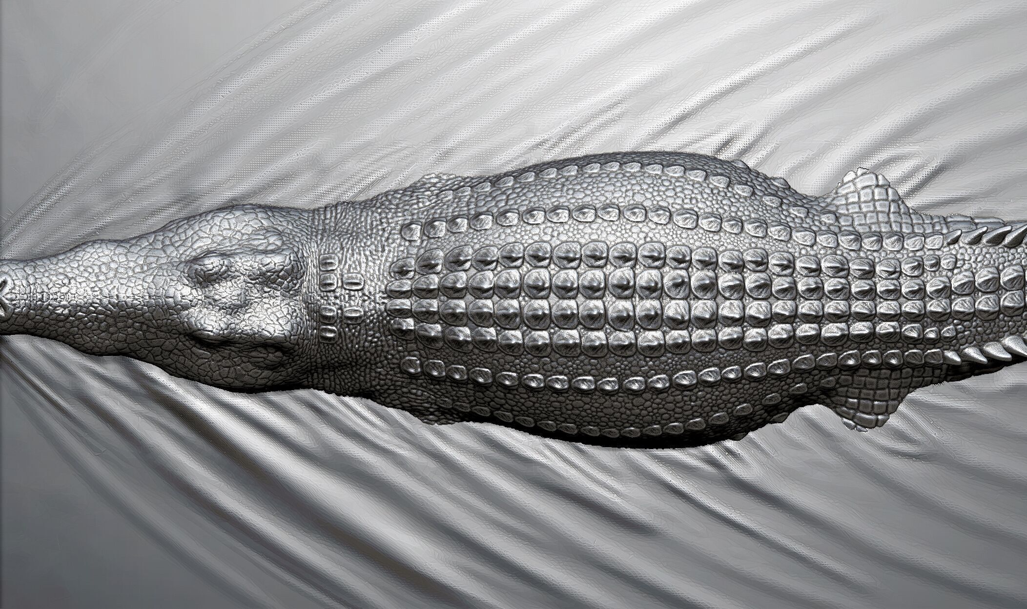 crocodile for 3d printing  3D print model_5