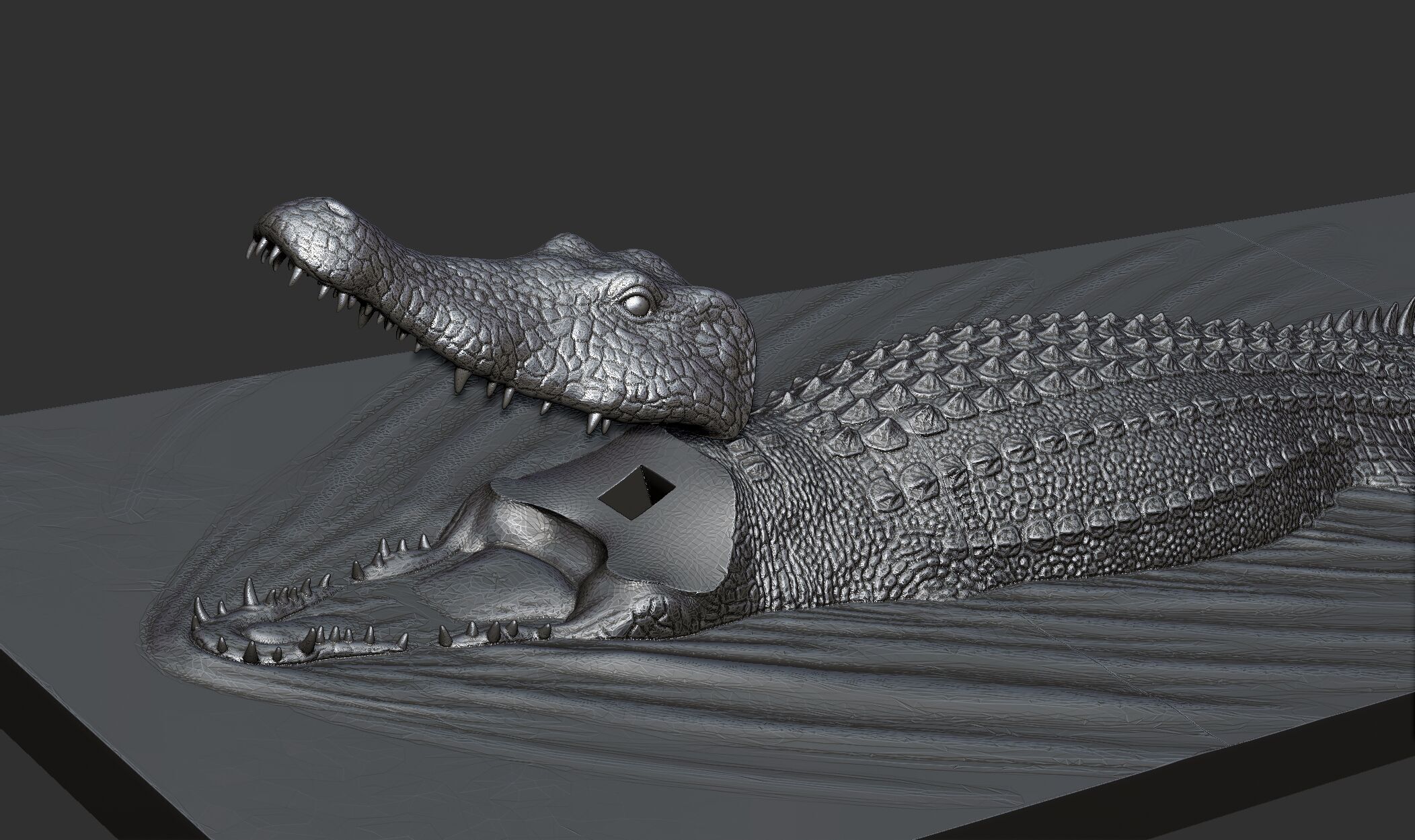 crocodile for 3d printing  3D print model_14