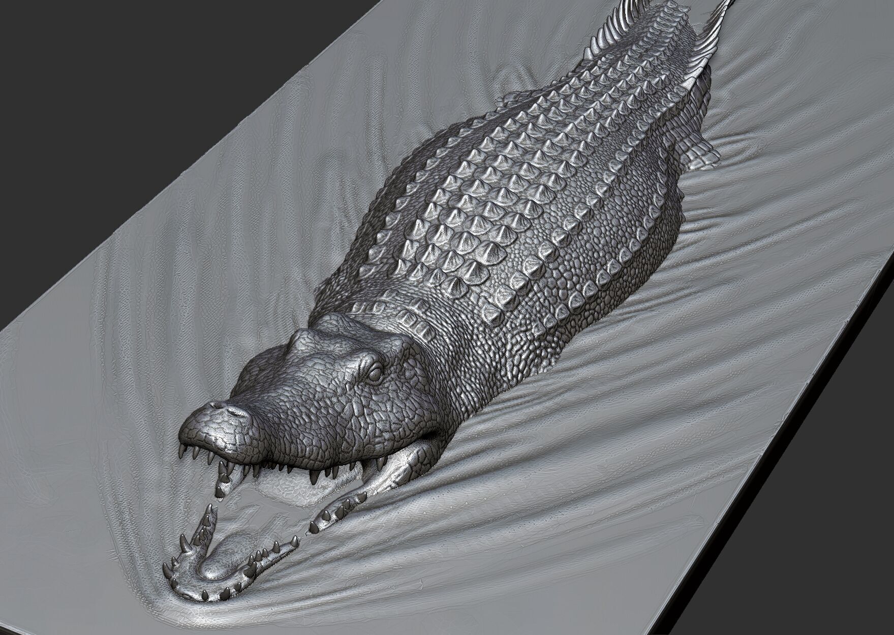 crocodile for 3d printing  3D print model_2
