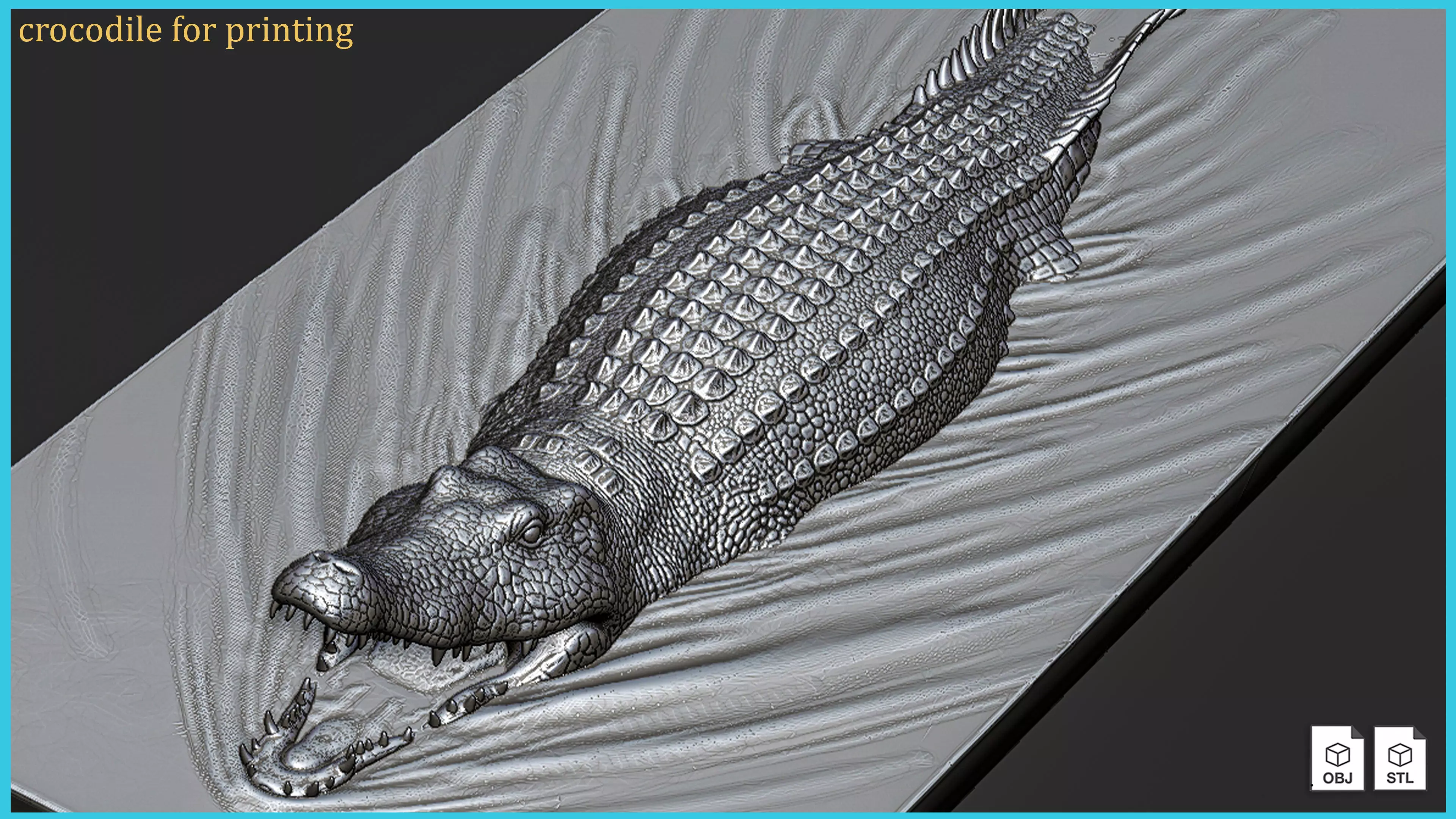 crocodile for 3d printing  3D print model_0