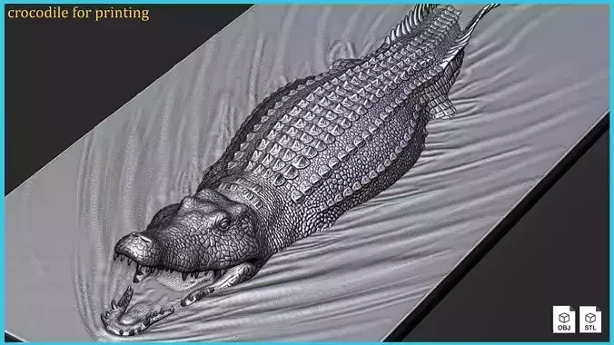 crocodile for 3d printing  3D print model