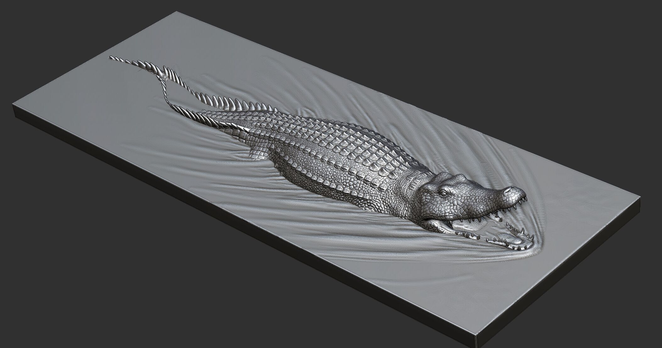 crocodile for 3d printing  3D print model_8