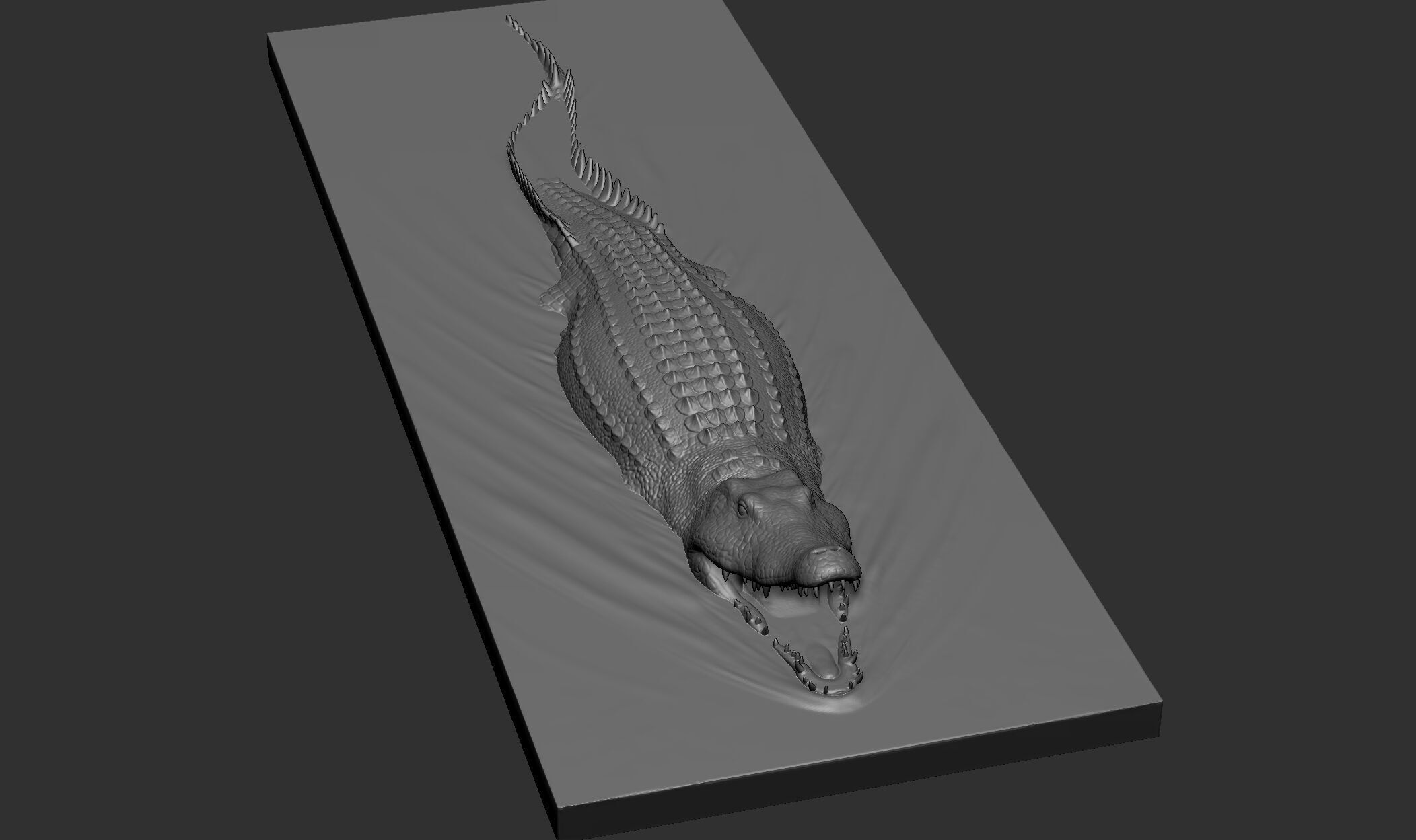 crocodile for 3d printing  3D print model_6