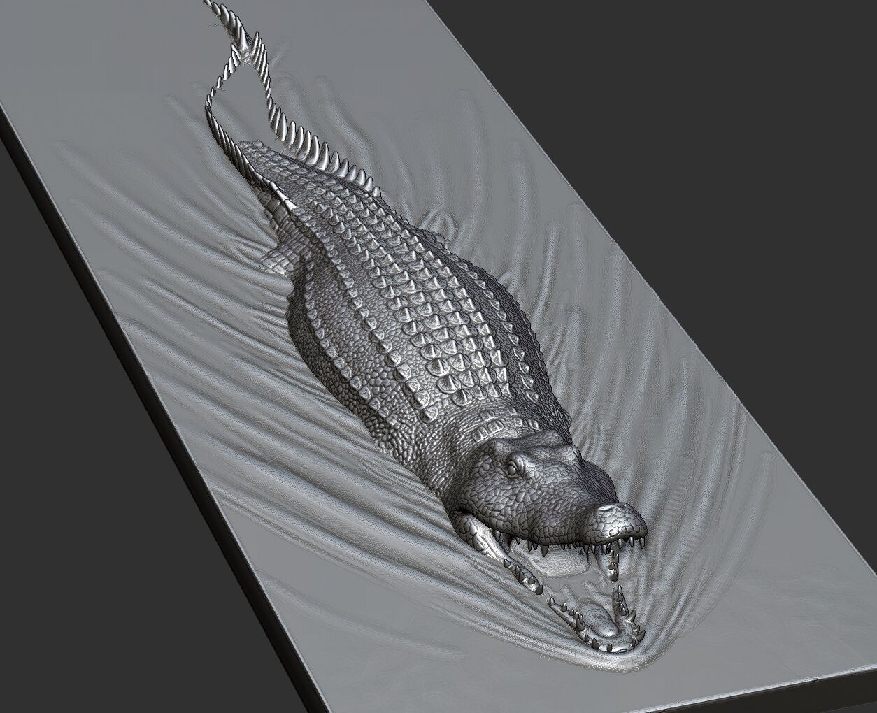 crocodile for 3d printing  3D print model_7