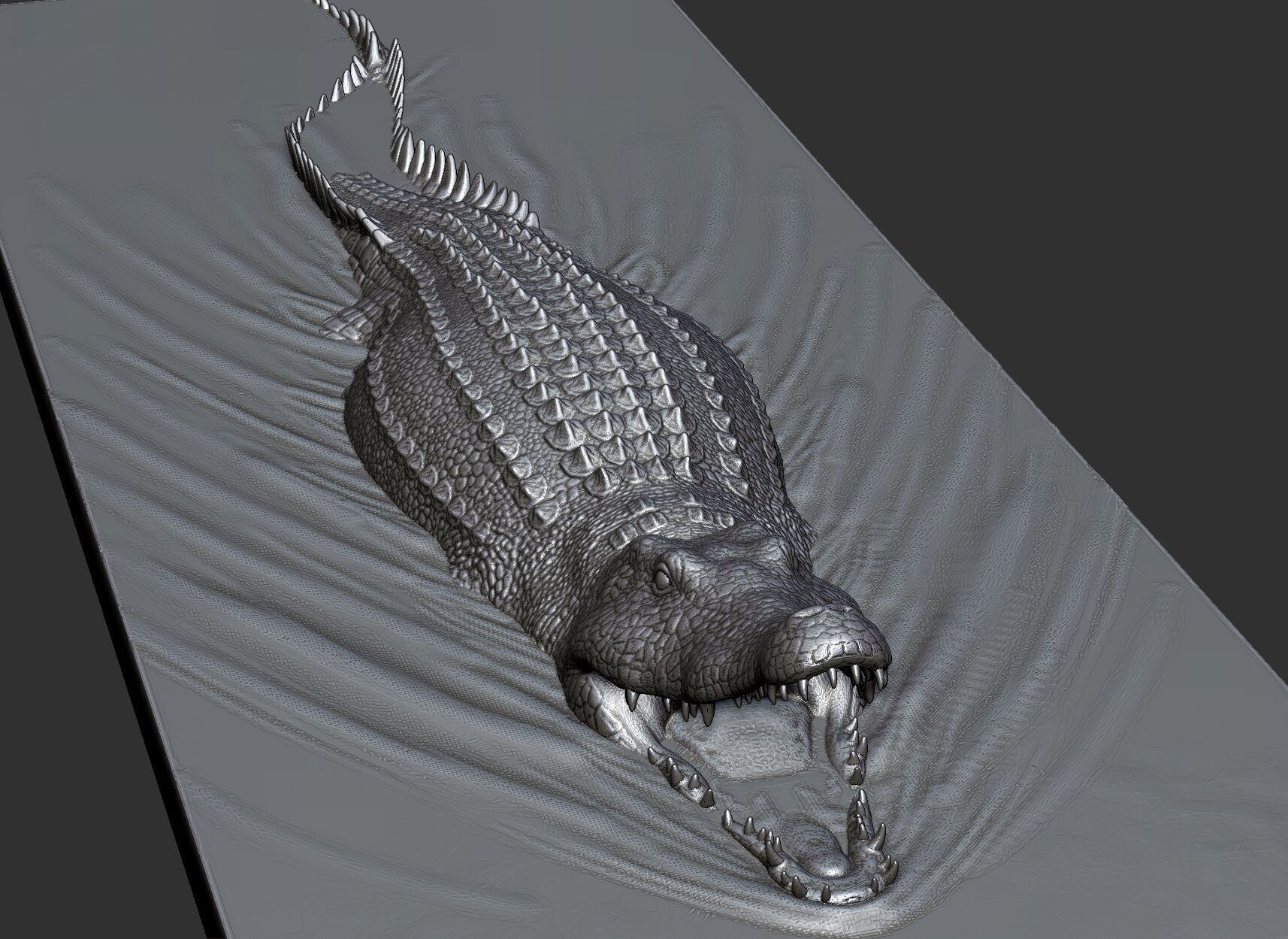 crocodile for 3d printing  3D print model_12