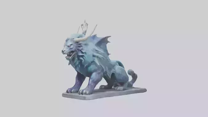 Magical Beast statue model Low-poly 3D model