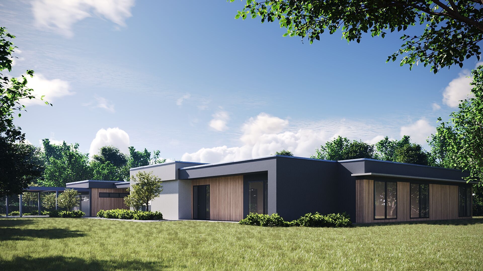 Exterior House Scene 3D model_3