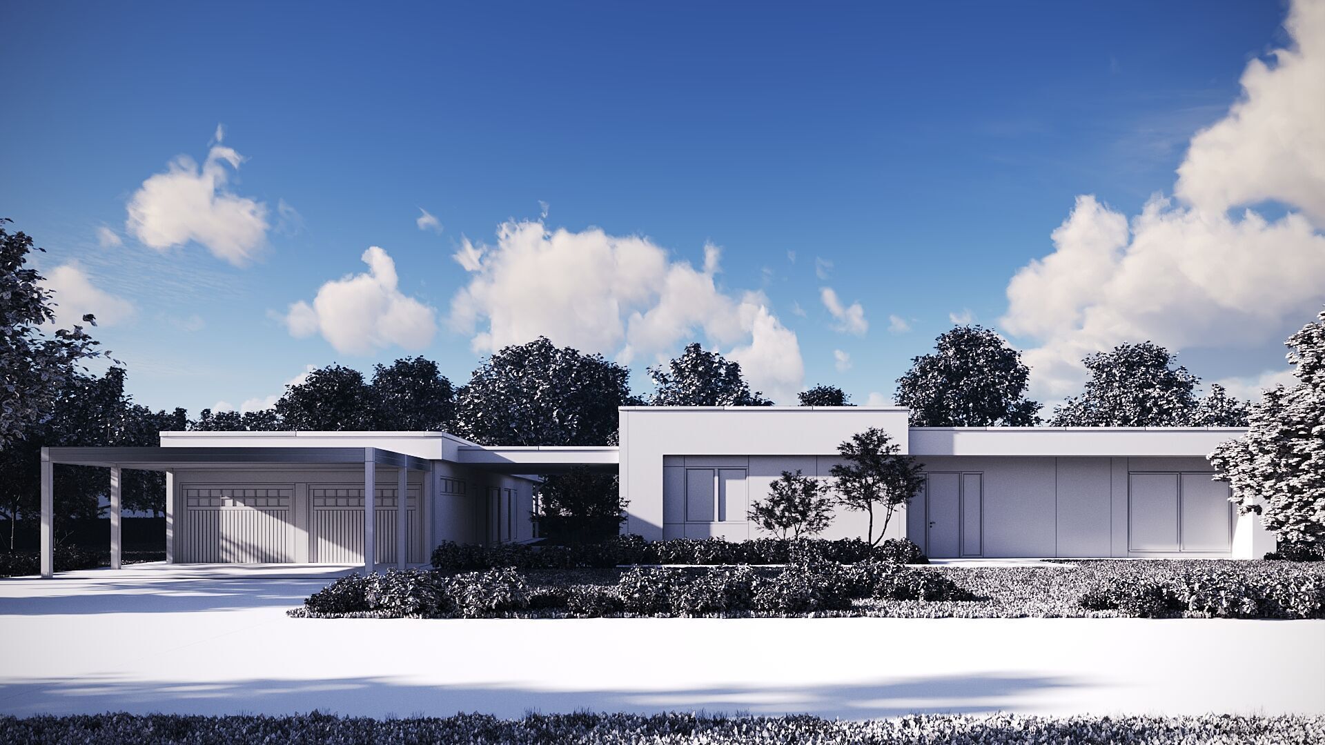 Exterior House Scene 3D model_18