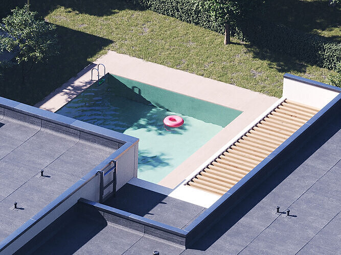 Exterior House Scene 3D model 7