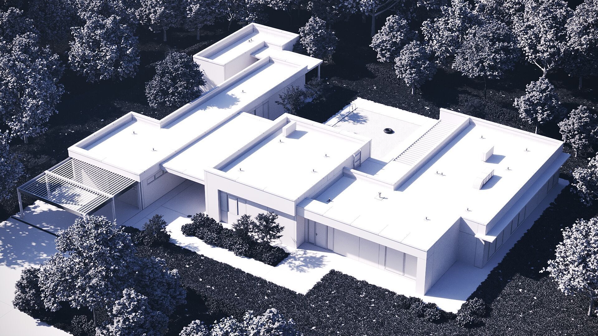 Exterior House Scene 3D model_15