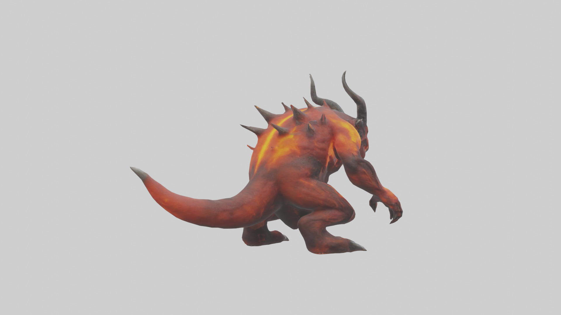 Magma Demon Beast model Low-poly 3D model_5