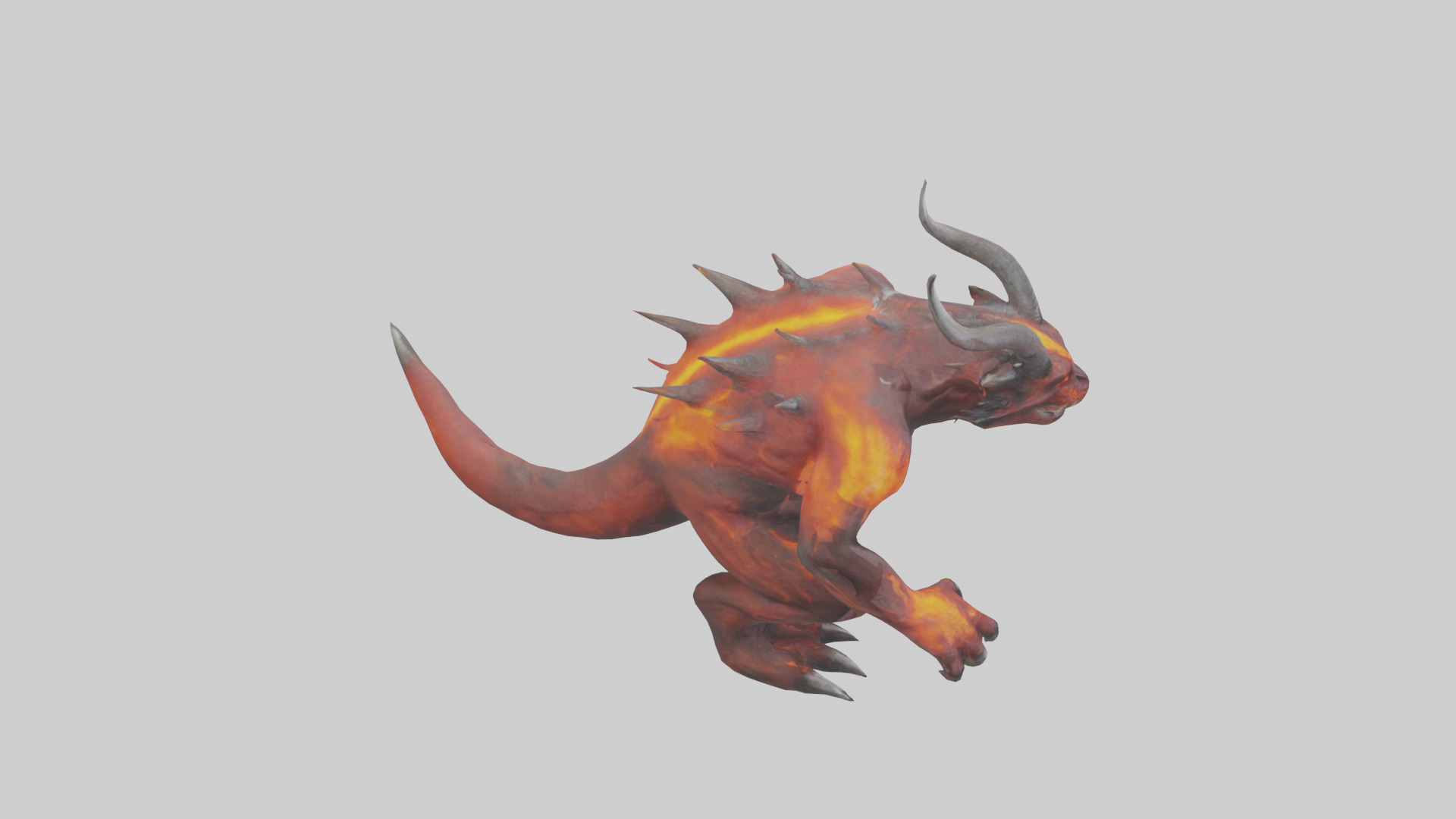Magma Demon Beast model Low-poly 3D model_18