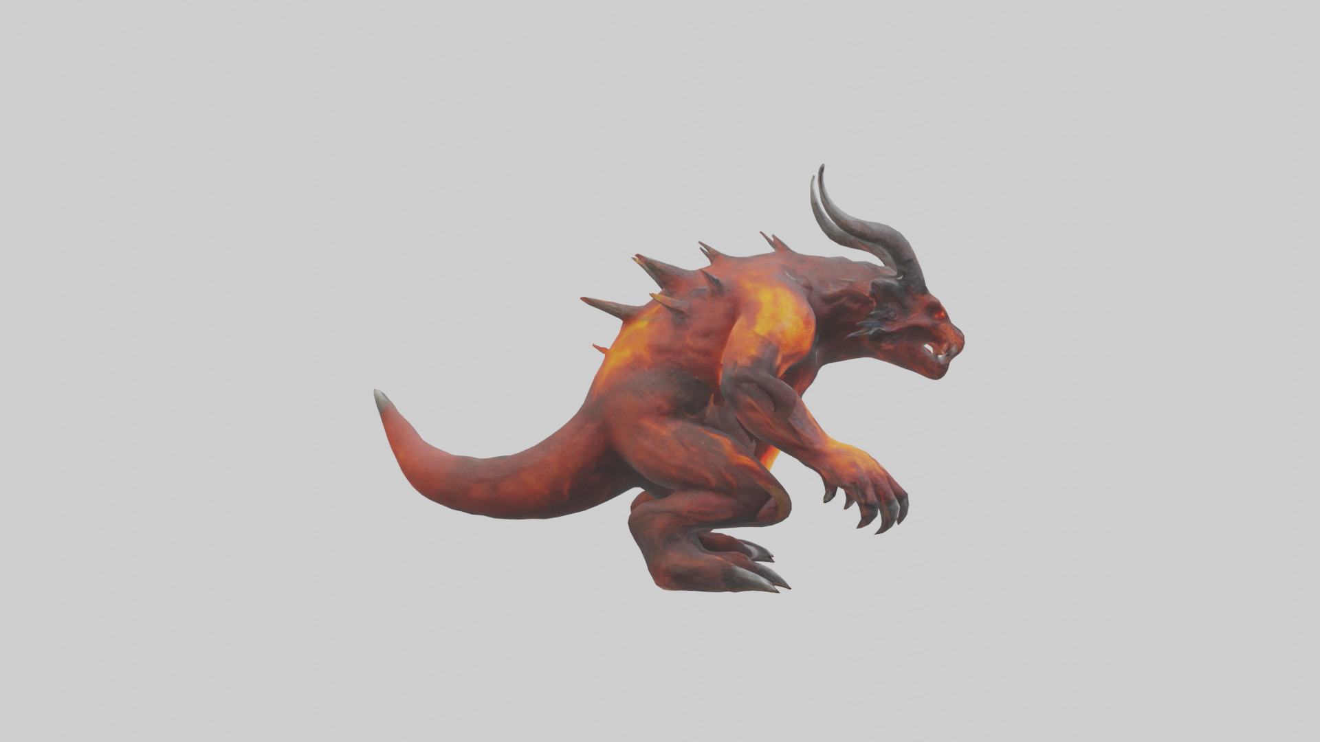 Magma Demon Beast model Low-poly 3D model_13
