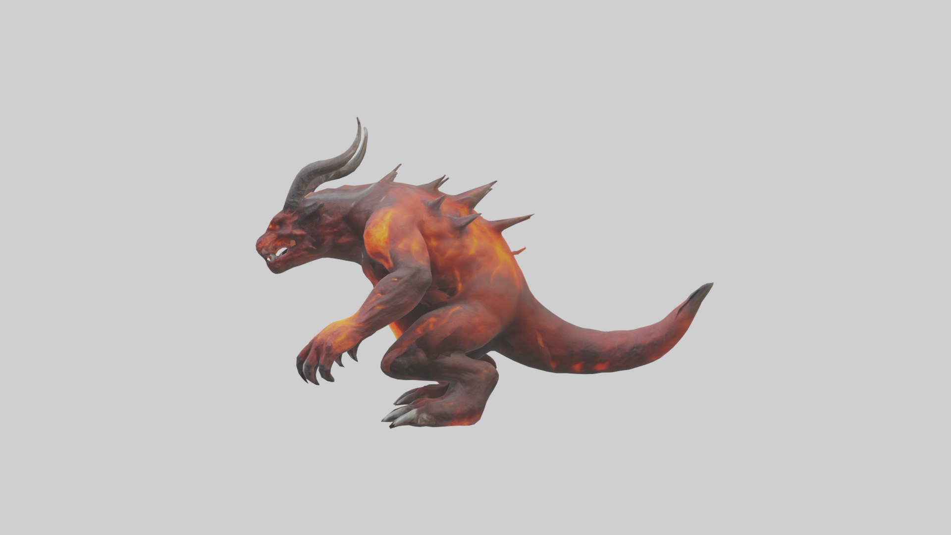 Magma Demon Beast model Low-poly 3D model_12