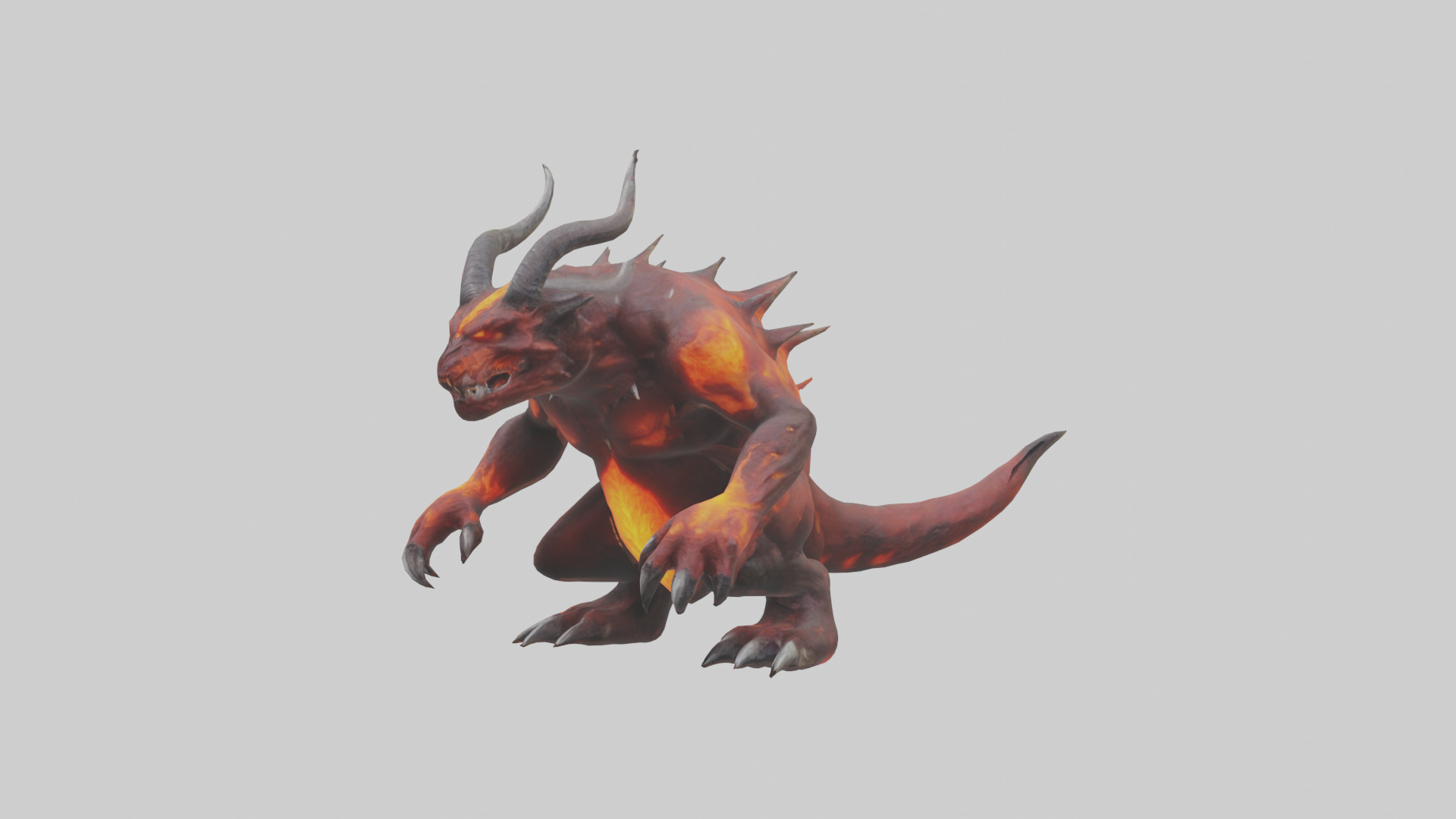 Magma Demon Beast model Low-poly 3D model_2