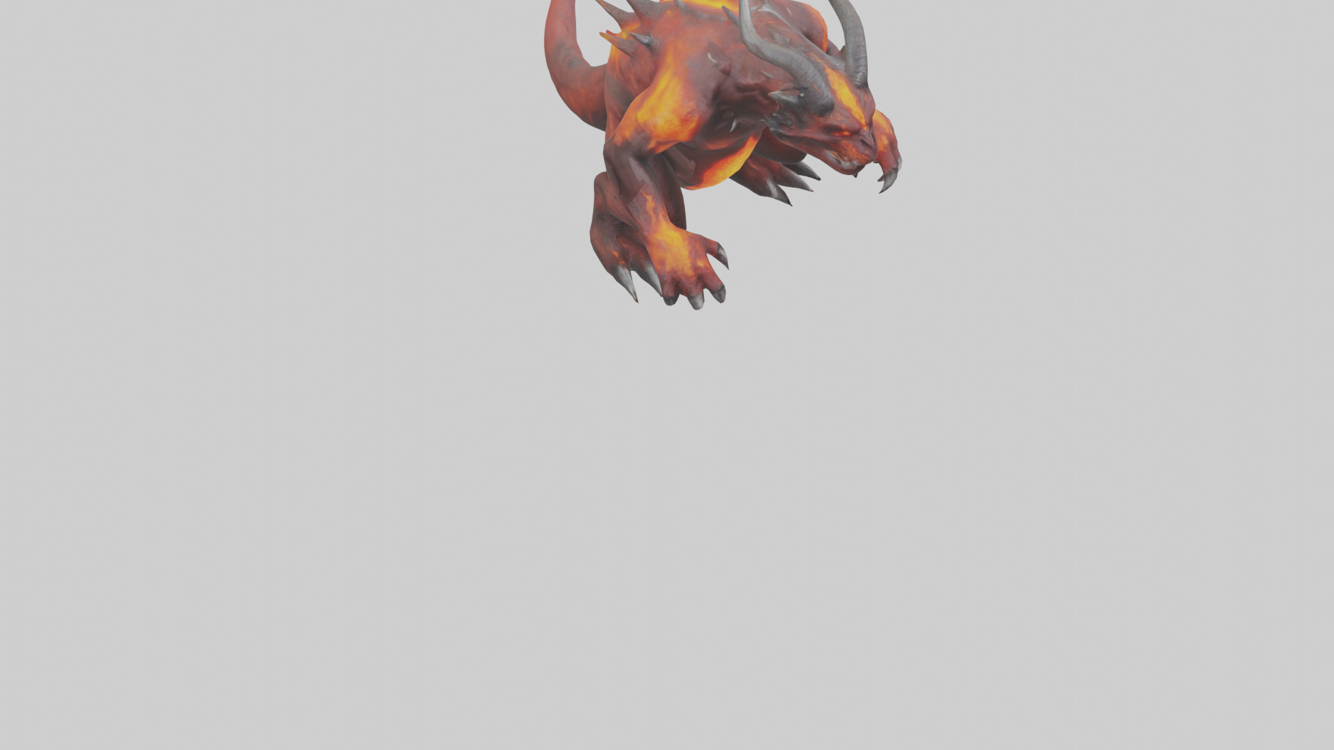 Magma Demon Beast model Low-poly 3D model_9
