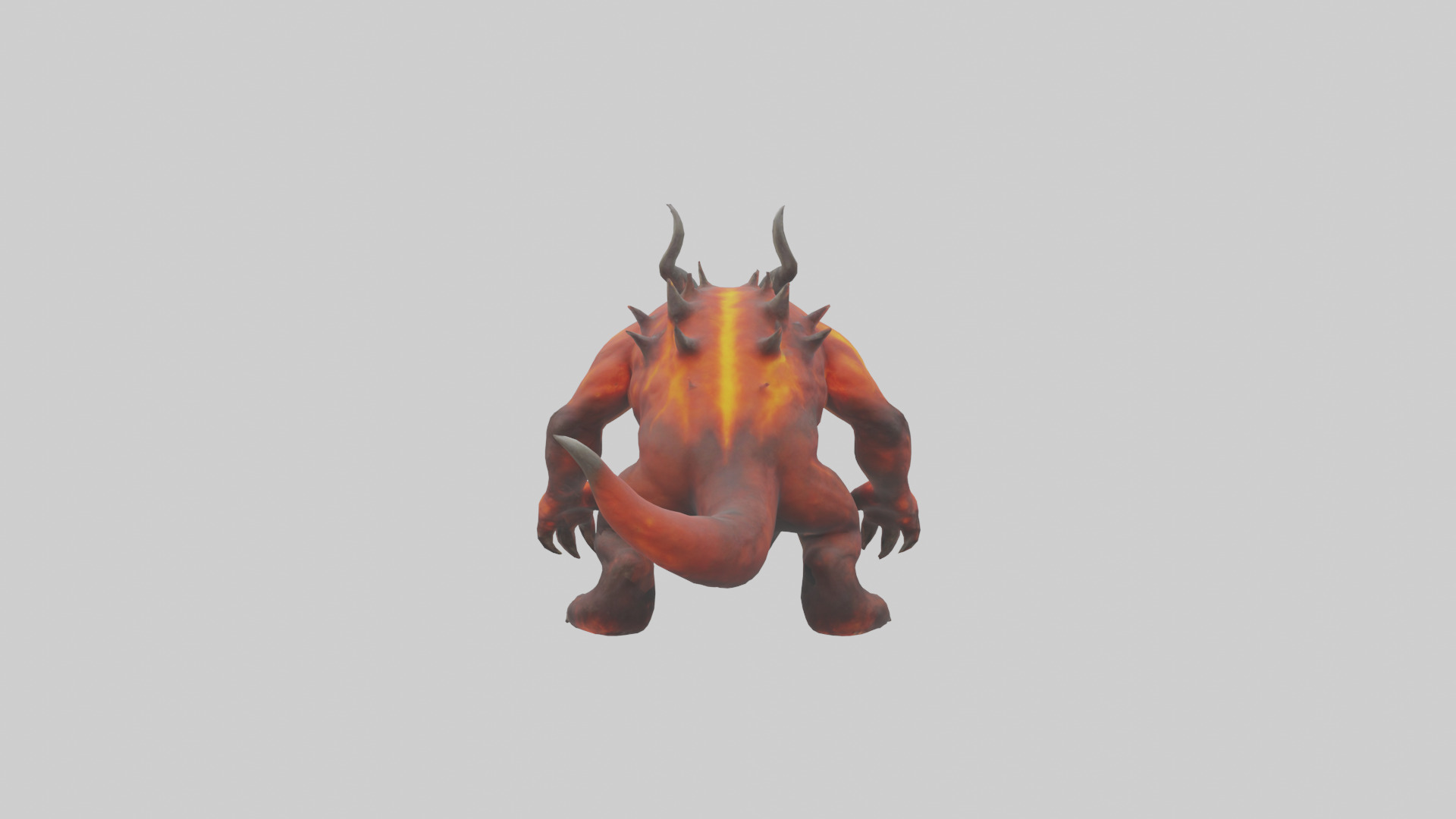 Magma Demon Beast model Low-poly 3D model_3