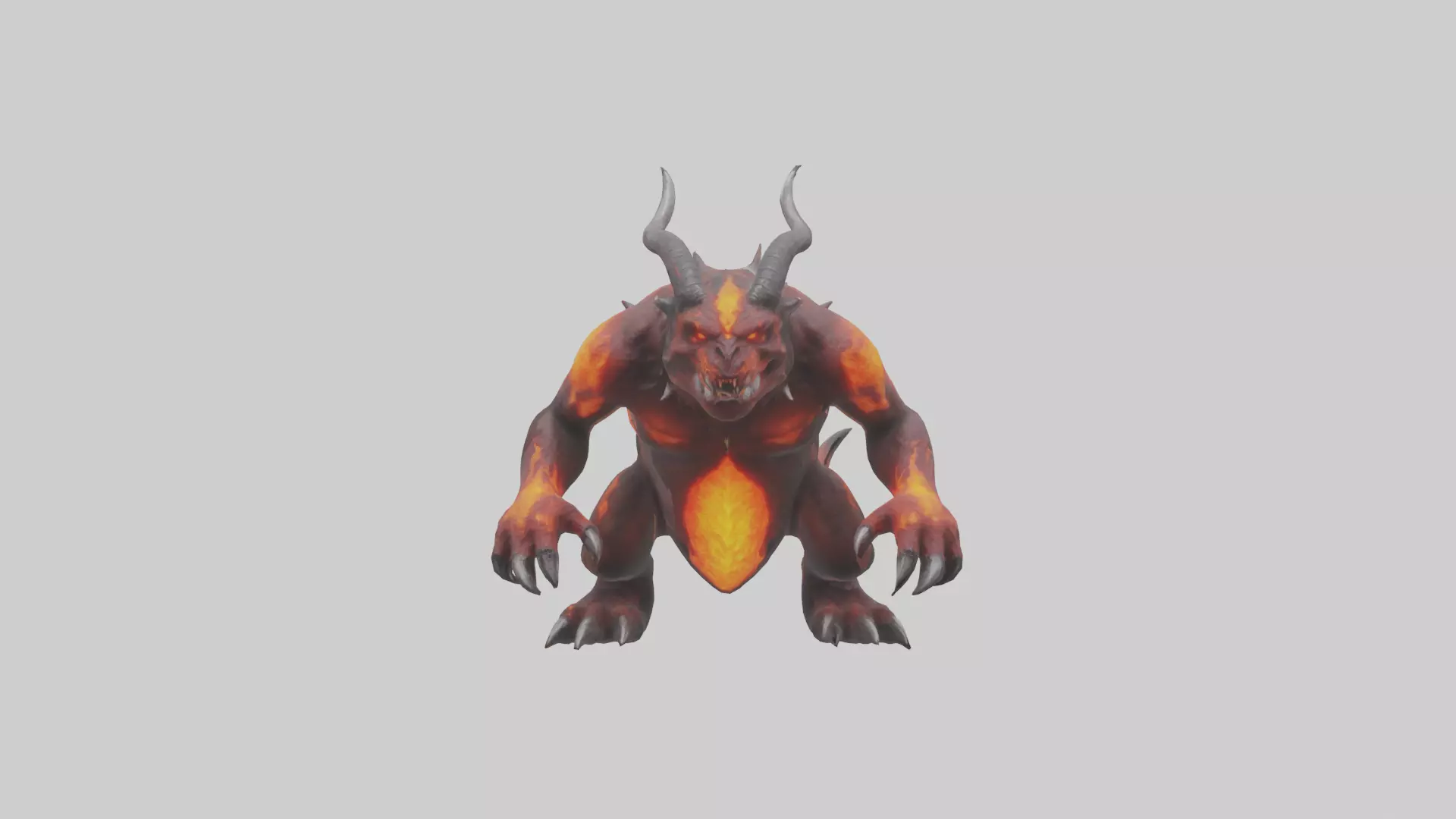 Magma Demon Beast model Low-poly 3D model_0