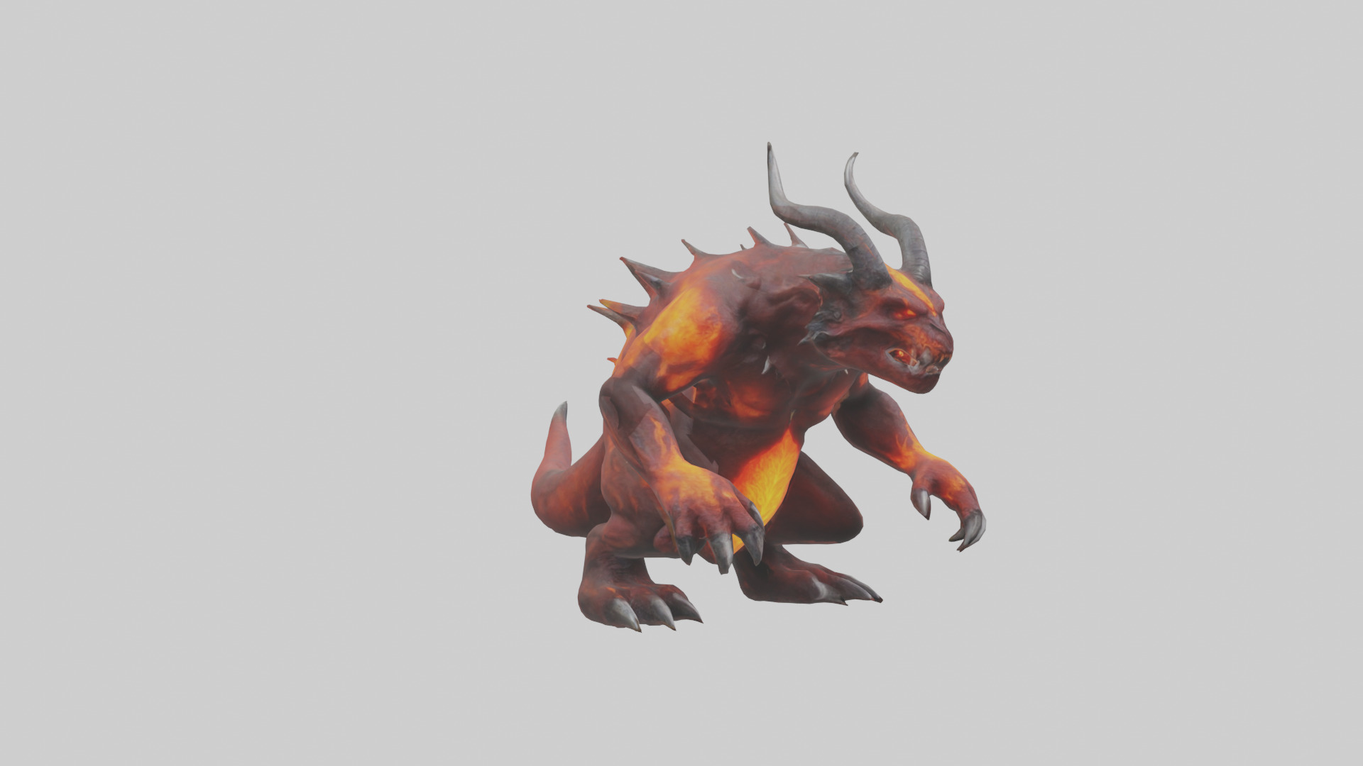 Magma Demon Beast model Low-poly 3D model_11