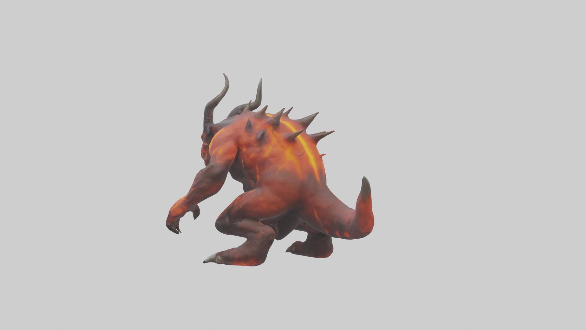 Magma Demon Beast model Low-poly 3D model_4