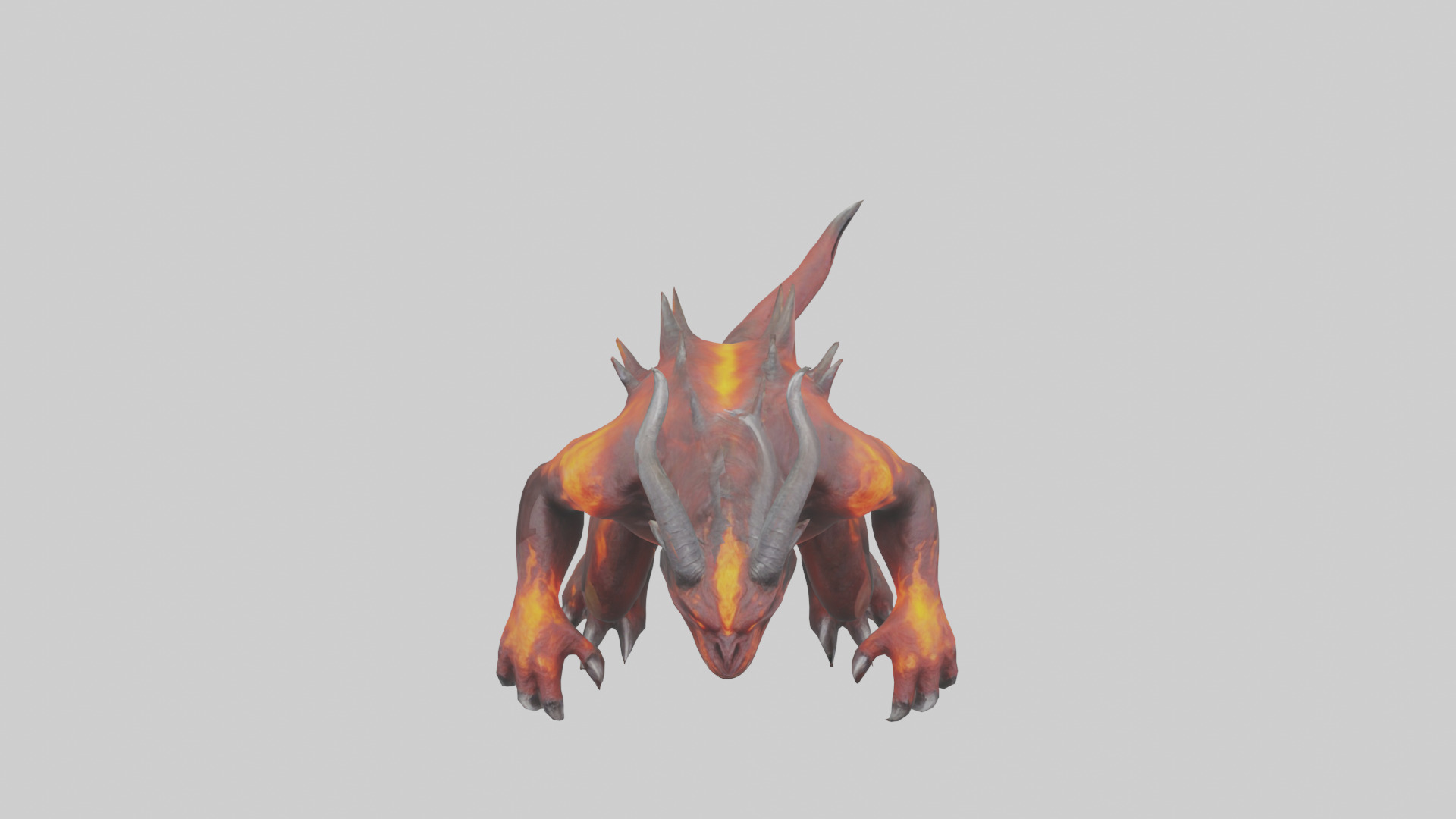 Magma Demon Beast model Low-poly 3D model_16