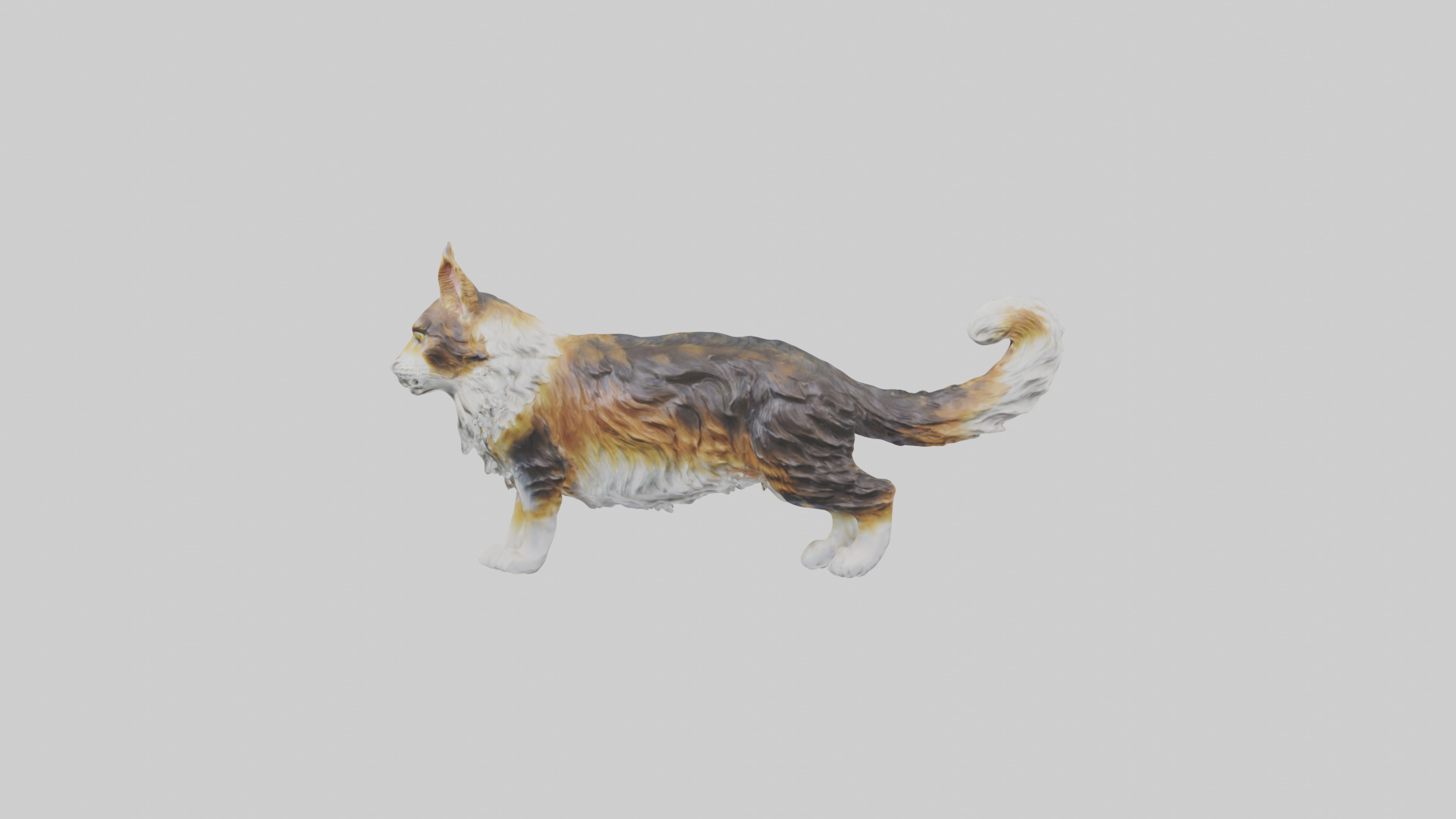 Maine Coon Cat statue model Low-poly 3D model_12
