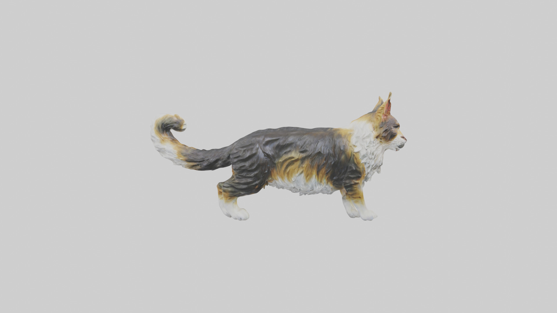 Maine Coon Cat statue model Low-poly 3D model_13
