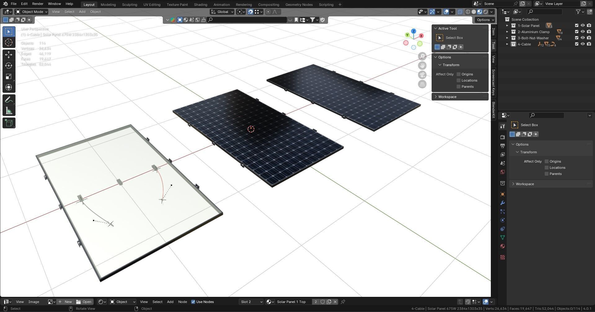 Black Framed Solar Panel 675W 2384x1303x35mm 3D model_7