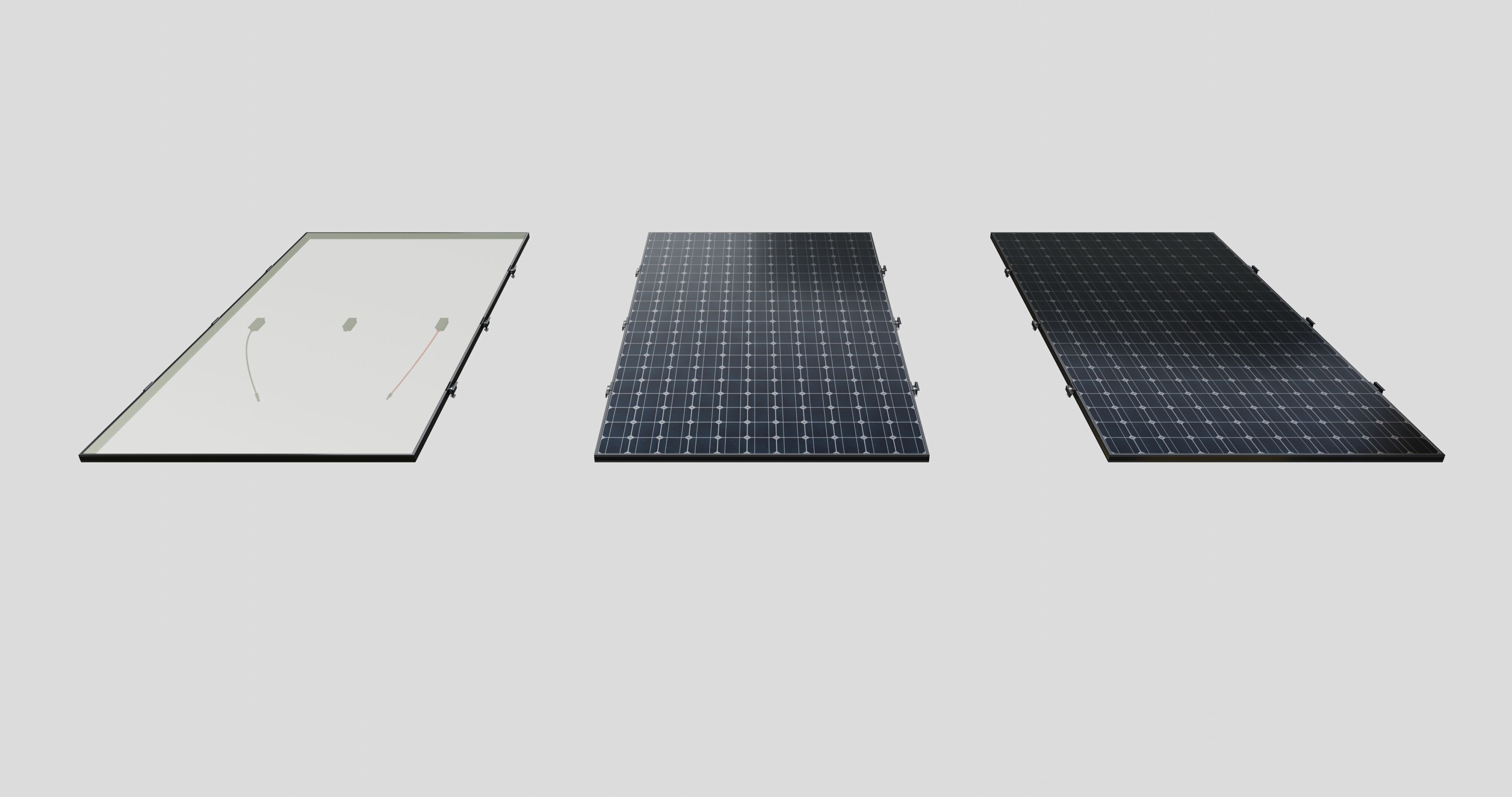 Black Framed Solar Panel 675W 2384x1303x35mm 3D model_8