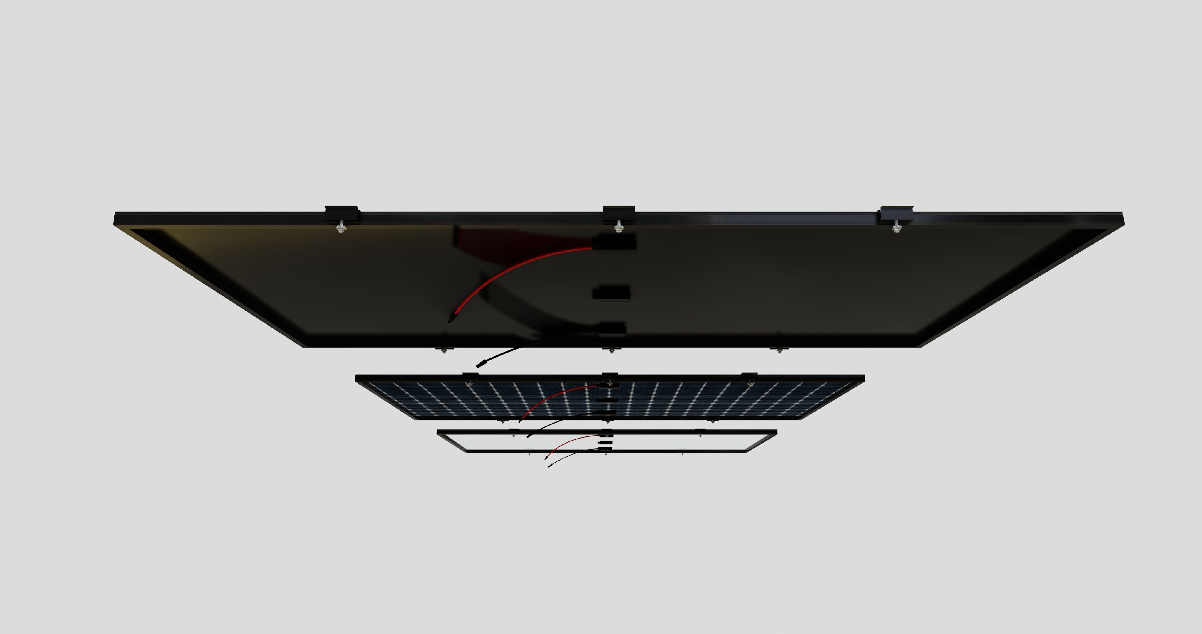 Black Framed Solar Panel 675W 2384x1303x35mm 3D model_12