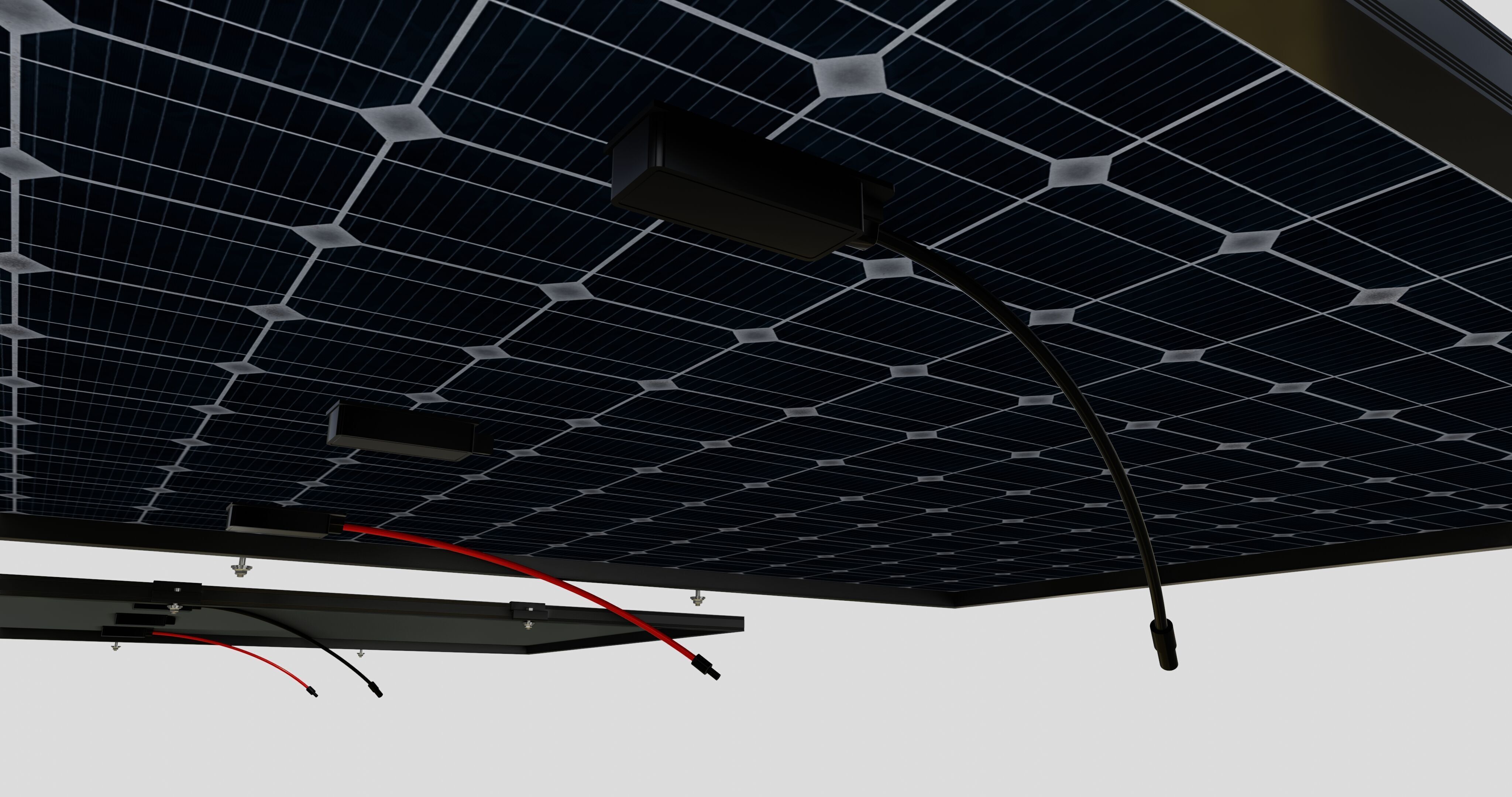 Black Framed Solar Panel 675W 2384x1303x35mm 3D model_30