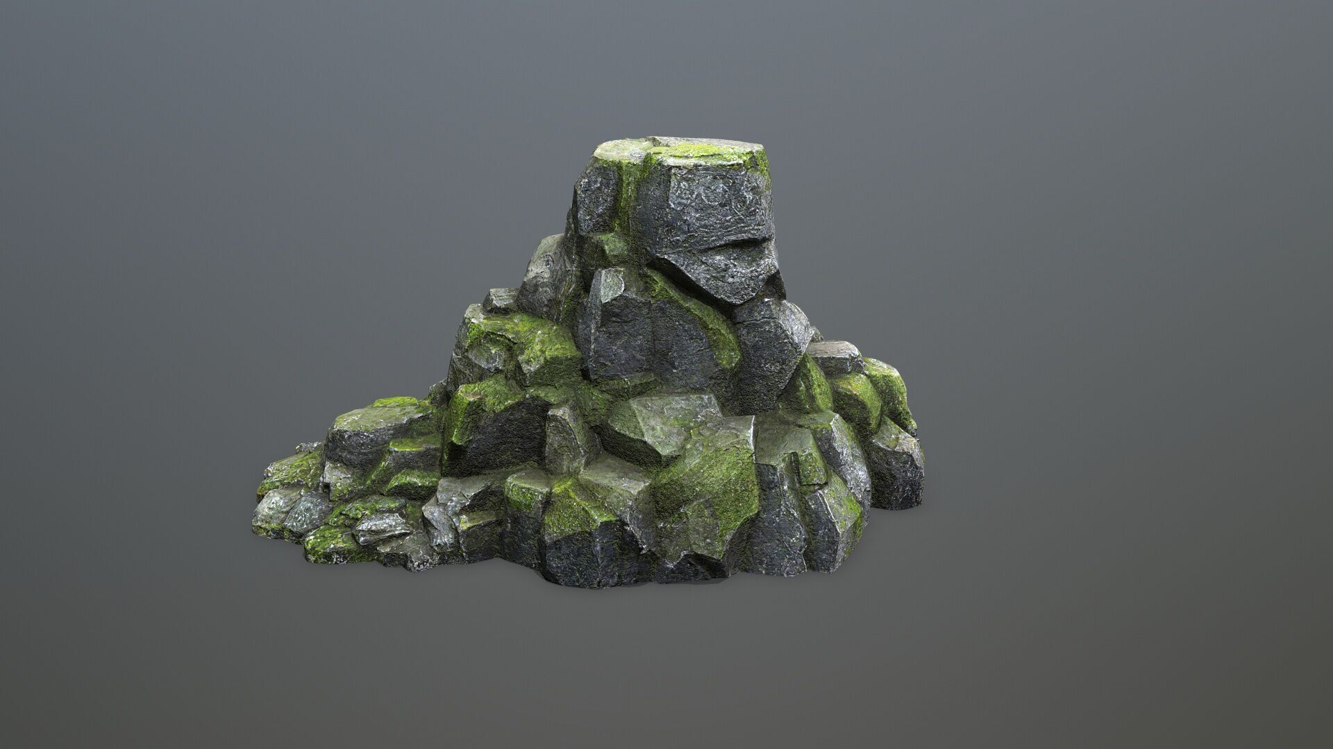 cliff rocks Low-poly 3D model_5
