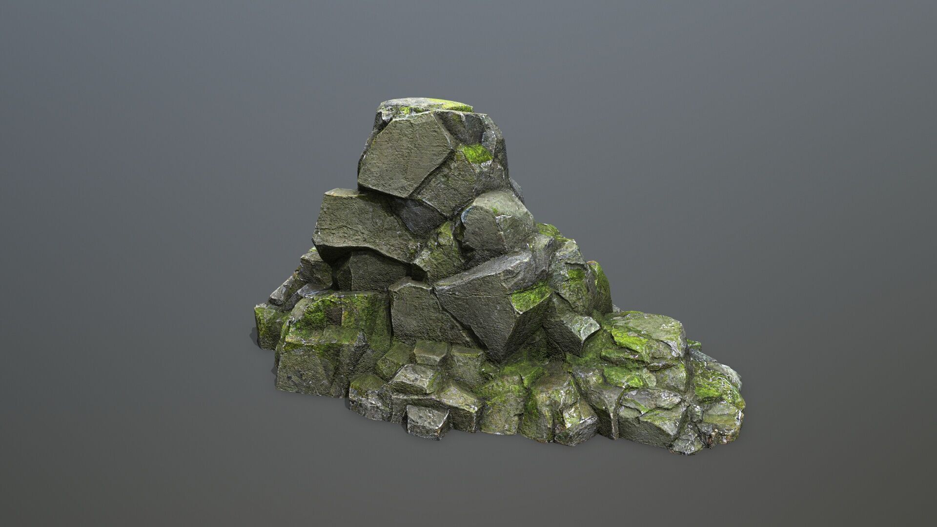 cliff rocks Low-poly 3D model_1