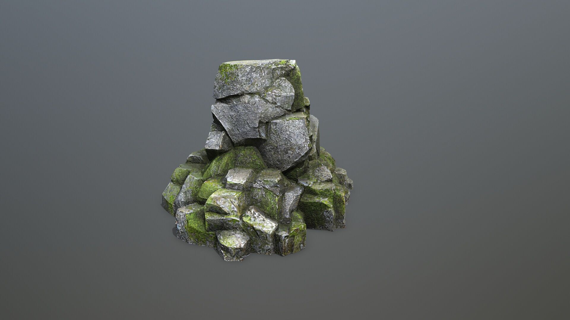 cliff rocks Low-poly 3D model_3