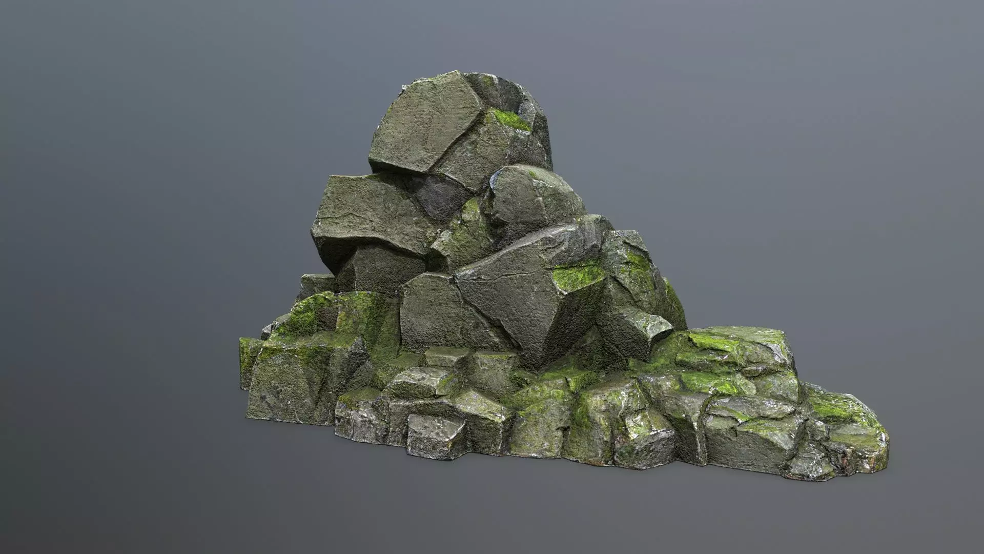 cliff rocks Low-poly 3D model_0
