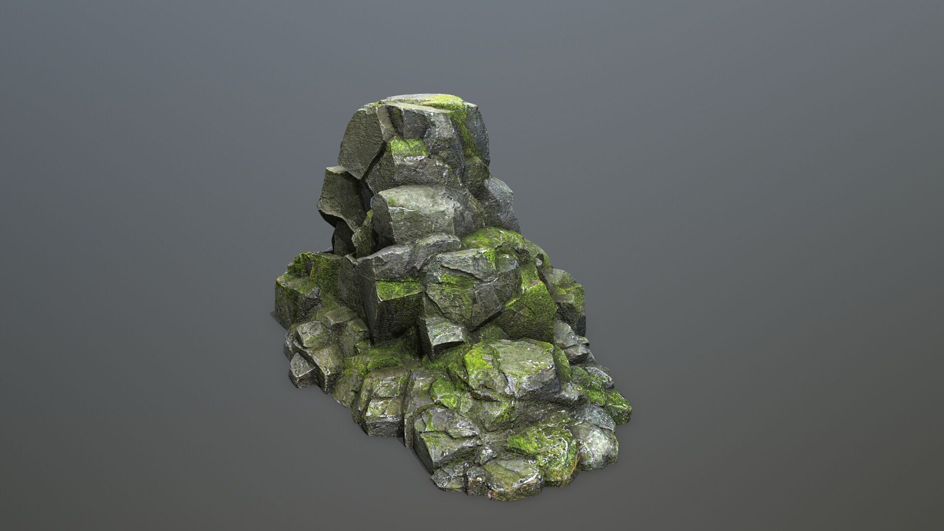 cliff rocks Low-poly 3D model_8